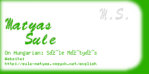 matyas sule business card